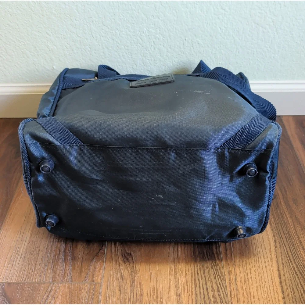 Vtg Pierre Cardin Travel Bags Luggage Overnight Weekender Navy Blue Preppy 90s